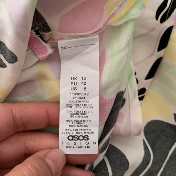 Asos maxi dress size 8 medium pink tropical lace cutout vaca Rio pastel - Picture 13 of 14